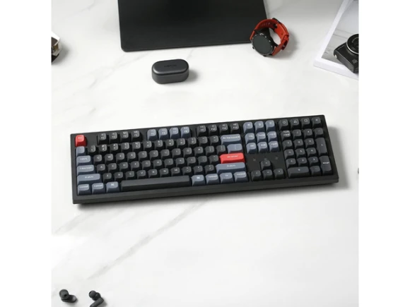 Mechanical Keyboard with White Backlight and Hot-Swappable Brown Switches — Bluetooth Keyboard, Keychron