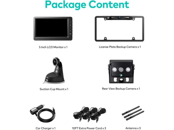 Wireless Backup Camera System with Split-Screen 5-Inch Monitor — Backup Camera, WESTWAY