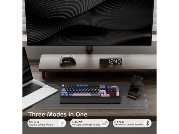 Wireless Mechanical Keyboard, 96 Keys, 90% Layout — Bluetooth Keyboard, RK ROYAL KLUDGE