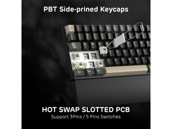 Wireless Mechanical Keyboard with Wrist Rest, 90%, Limited Ed — Bluetooth Keyboard, RK ROYAL KLUDGE