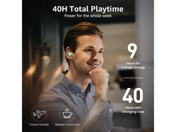 Green Wireless Earbuds — Wireless Earbuds, Generic Logic, Inc.
