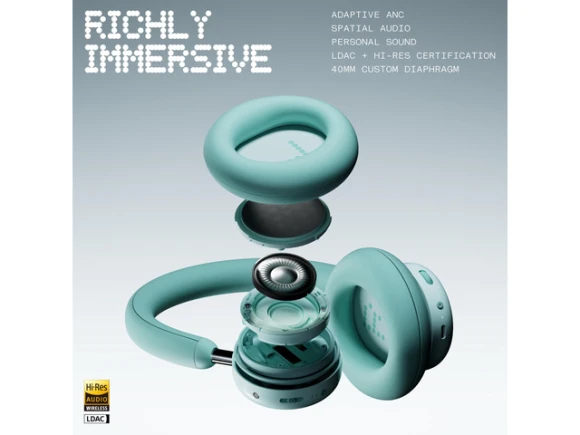 Over-ear wireless headphones, Light Green — Wireless Earbuds, Generic Logic, Inc.