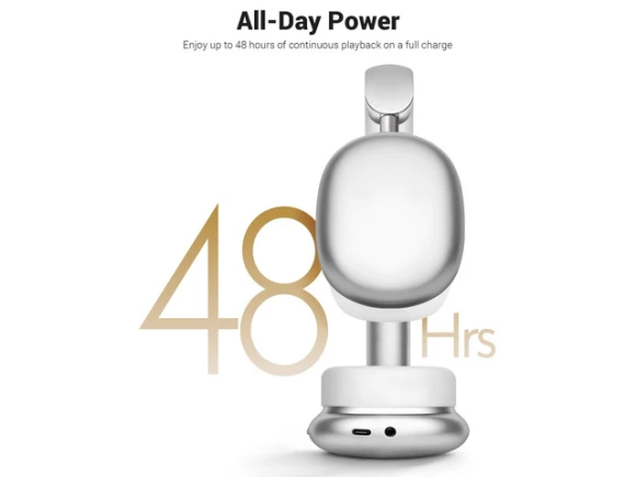 Silver Wireless Over-Ear Headphones — Wireless Earbuds, Generic Logic, Inc.
