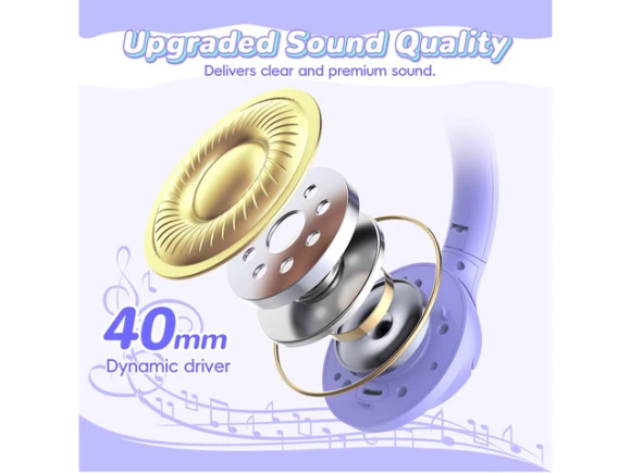 Kids Bluetooth Headphones, Purple — Wireless Earbuds, Generic Logic, Inc.