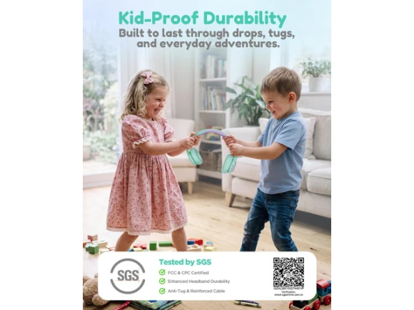 Kids Bluetooth headphones, over-ear — Wireless Earbuds, Generic Logic, Inc.
