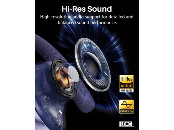 Blue Open-Ear Earbuds with LCD Digital Screen — Wireless Earbuds, Generic Logic, Inc.