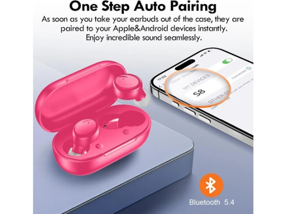 Hot Pink True Wireless Earbuds — Wireless Earbuds, Generic Logic, Inc.