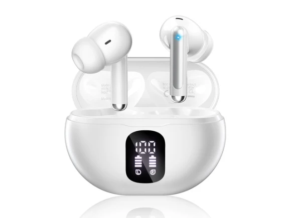 White Wireless Earbuds — Wireless Earbuds, Generic Logic, Inc.