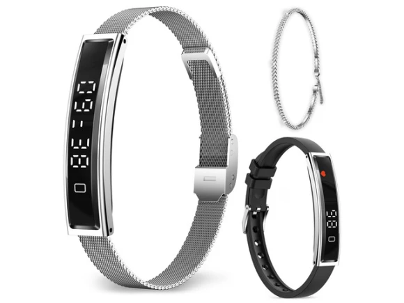 Smart Bracelet Fitness Tracker, Silver, 2 Bands — Fitness Tracker, Generic Logic, Inc.