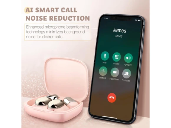Pink Open-Ear Headphones — Wireless Earbuds, Generic Logic, Inc.