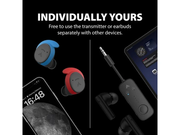 Wireless earbuds Airplane adapter — Wireless Earbuds, Generic Logic, Inc.