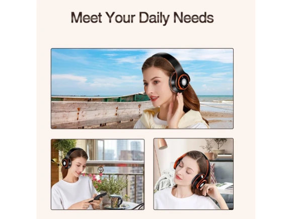 Over-Ear Bluetooth Headphones, Orange — Wireless Earbuds, Generic Logic, Inc.