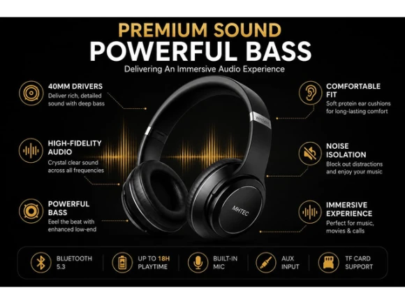 2-in-1 Bluetooth Headphones and Wireless Speaker — Wireless Earbuds, Generic Logic, Inc.