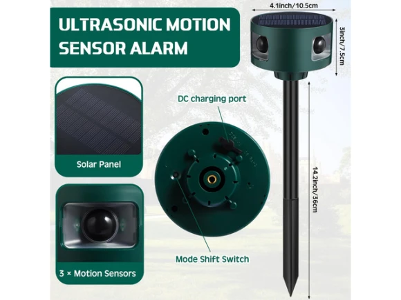 Solar Indoor and Outdoor Motion Sensor Alarm and Animal Deterrent, 6 Pack — Motion Sensor, Generic Logic, Inc.