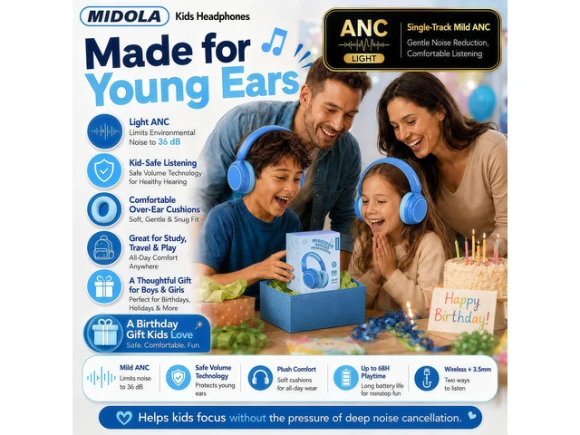 Kids Bluetooth Over-Ear Headphones — Wireless Earbuds, Generic Logic, Inc.