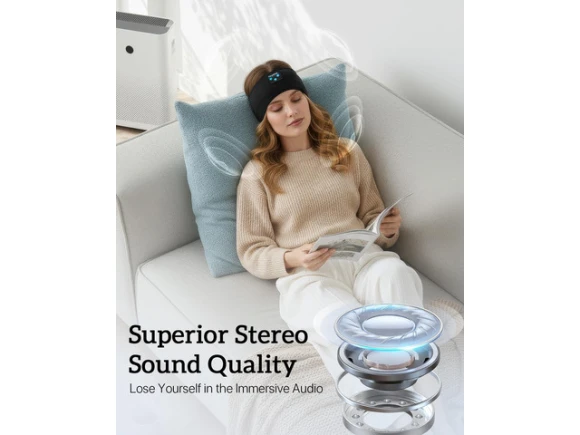Sleep headphones in a headband — Wireless Earbuds, Generic Logic, Inc.