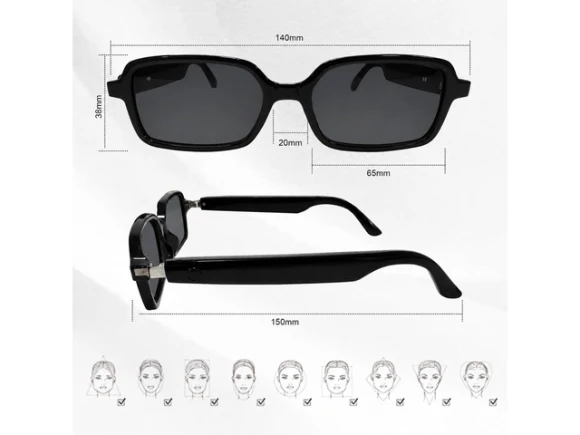Black Polarized Sunglasses with Smart Translation — Smart Glasses, Generic Logic, Inc.