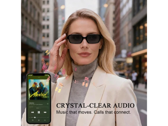 Black Polarized Sunglasses with Smart Translation — Smart Glasses, Generic Logic, Inc.