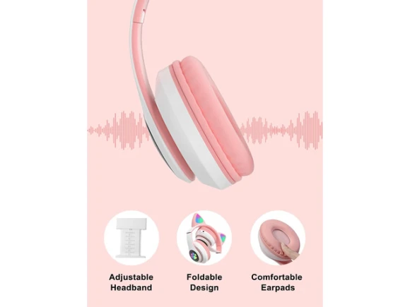 Pink Bluetooth Wireless Over-Ear Headphones — Wireless Earbuds, Generic Logic, Inc.