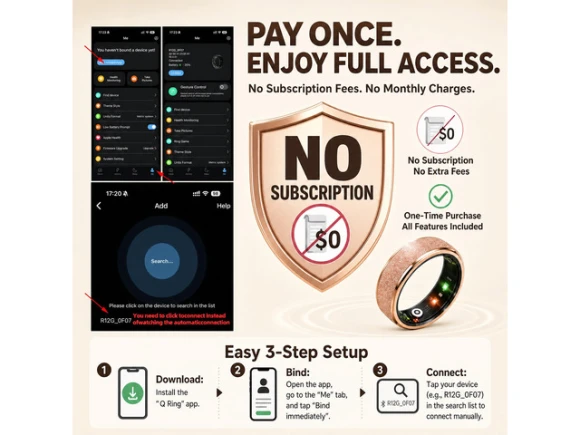 Smart Ring Fitness and Health Tracker, Rose Gold — Smart Ring, Generic Logic, Inc.