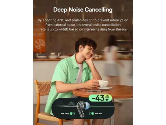Blue Wireless Earbuds — Wireless Earbuds, Bass