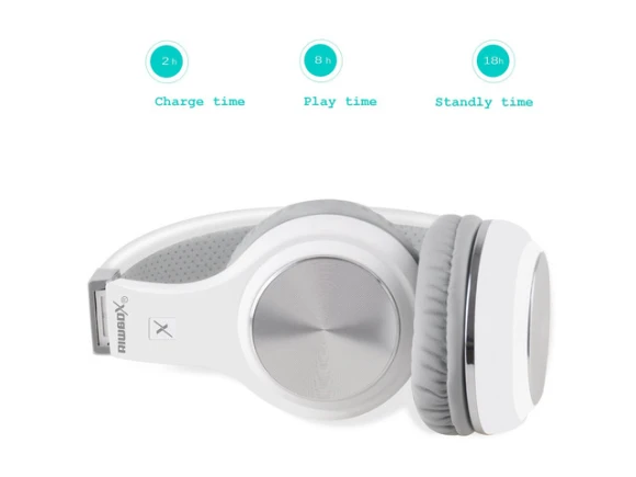 Folding Over-Ear Headphones, Silver White — Wireless Earbuds, Generic Logic, Inc.