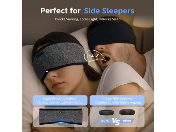 Bluetooth Sleep Headphones Headband, Gray & Gray — Wireless Earbuds, Generic Logic, Inc.