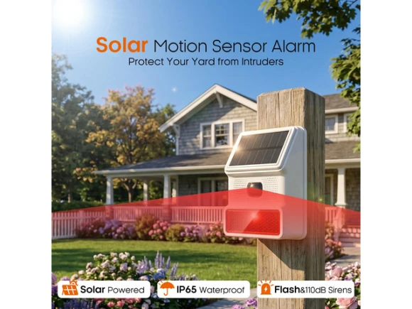 Solar Motion Sensor Alarm, 2 Pack — Motion Sensor, Generic Logic, Inc.
