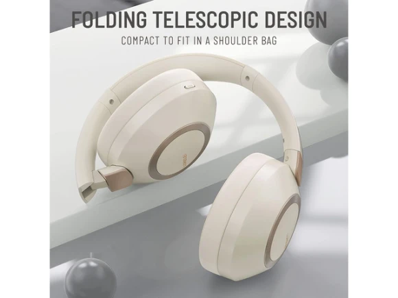 Wireless Over-Ear Headphones, Beige White — Wireless Earbuds, Generic Logic, Inc.