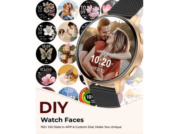 40mm Smart Watch, Black Gold, with 4 Bands and Necklace Gift Set — Smart Watch, Generic Logic, Inc.