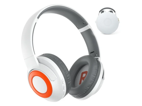 Bluetooth headphones, White Orange — Wireless Earbuds, Generic Logic, Inc.