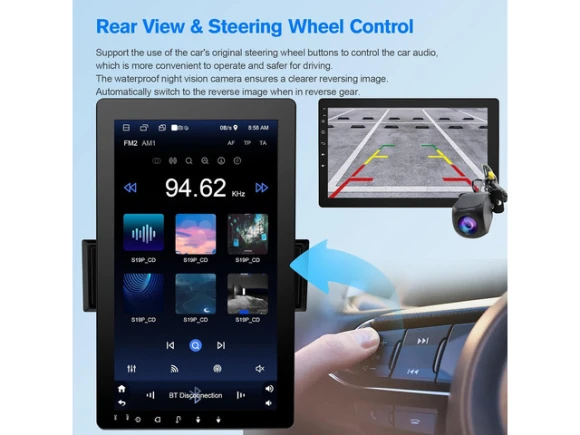 10.1-inch Rotatable Touchscreen Car Stereo — Car Infotainment System, ilepo