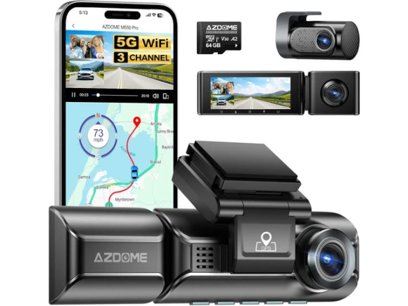 3-Channel 4K Dash Cam — Dash Cam, AZDOME