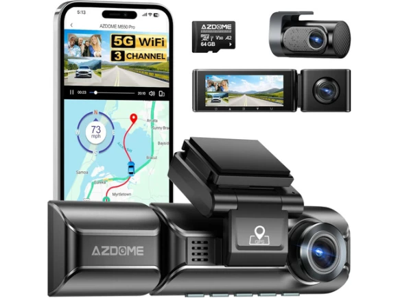 3-Channel 4K Dash Cam — Dash Cam, AZDOME