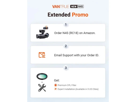 3-Channel Dash Camera — Dash Cam, VANTRUE
