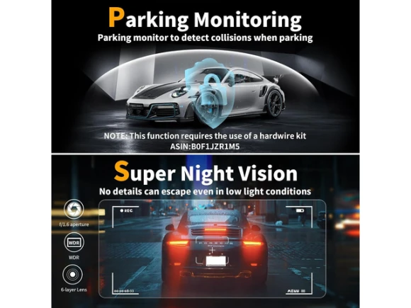 4K Dual-Channel Front and Rear Dash Camera — Dash Cam, ilepo