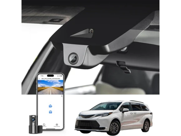 4K Front and 1080p Rear Dash Cam with 128GB Card for Toyota Sienna Gen4 XL40 — Dash Cam, ilepo