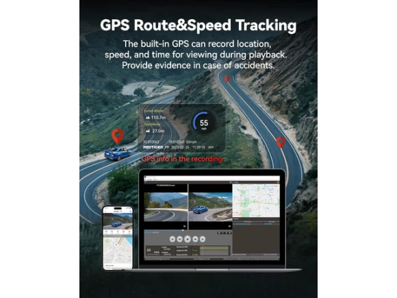 4K Front and 1080P Rear Dash Camera — Dash Cam, REDTIGER