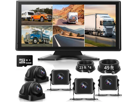5-Channel Backup Camera System Dash Cam with 10.36-Inch IPS Touchscreen — Dash Cam, ilepo