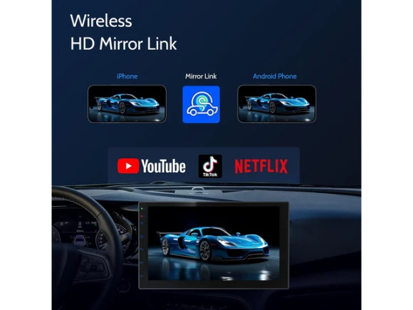 7-inch Double-DIN car stereo receiver with touchscreen — Car Infotainment System, ilepo