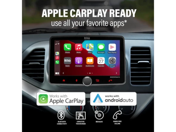 7-Inch Single DIN Car Stereo System with Apple CarPlay and Android Auto — Car Infotainment System, BOSS AUDIO SYSTEMS