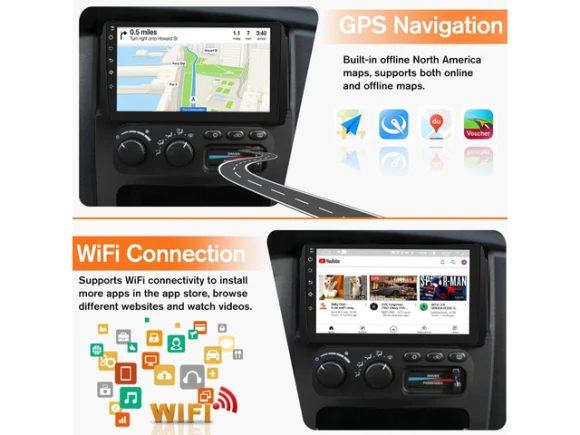 Car Radio Stereo with Backup Camera for Dodge RAM 2002–2005 — Car Infotainment System, Junsun