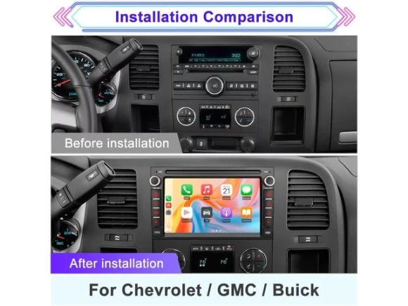 Car Stereo Radio for Chevy Silverado, Tahoe, GMC Sierra, and Yukon, 2007–2013 — Car Infotainment System, ilepo