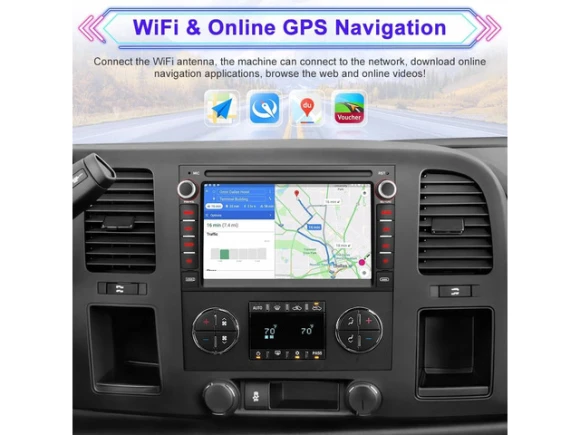 Car Stereo Radio for Chevy Silverado, Tahoe, GMC Sierra, and Yukon, 2007–2013 — Car Infotainment System, ilepo