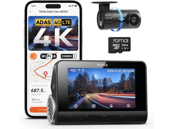 Dual Dash Cam with 4K Resolution — Dash Cam, 70mai