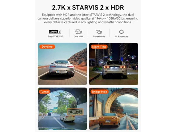 Dual Dash Camera with Front and Inside Cameras — Dash Cam, VANTRUE