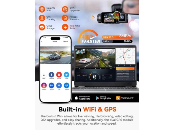 Dual Dash Camera with Front and Inside Cameras — Dash Cam, VANTRUE