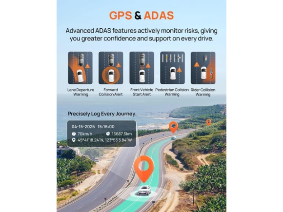 Front and Rear 4K Dash Cam with 128GB Card — Dash Cam, 70mai