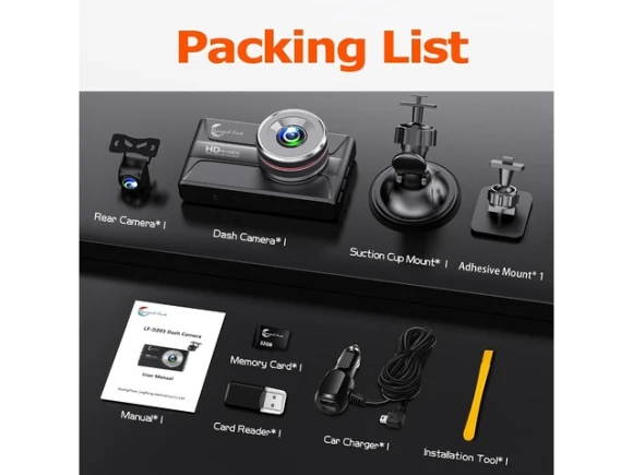 Front and Rear Dash Camera with 32GB SD Card — Dash Cam, ilepo