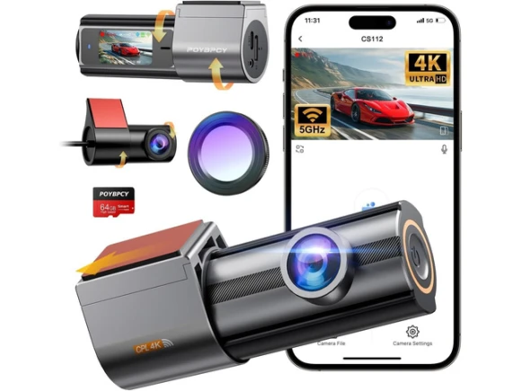 Front and Rear Dash Camera with 4K Video — Dash Cam, ilepo